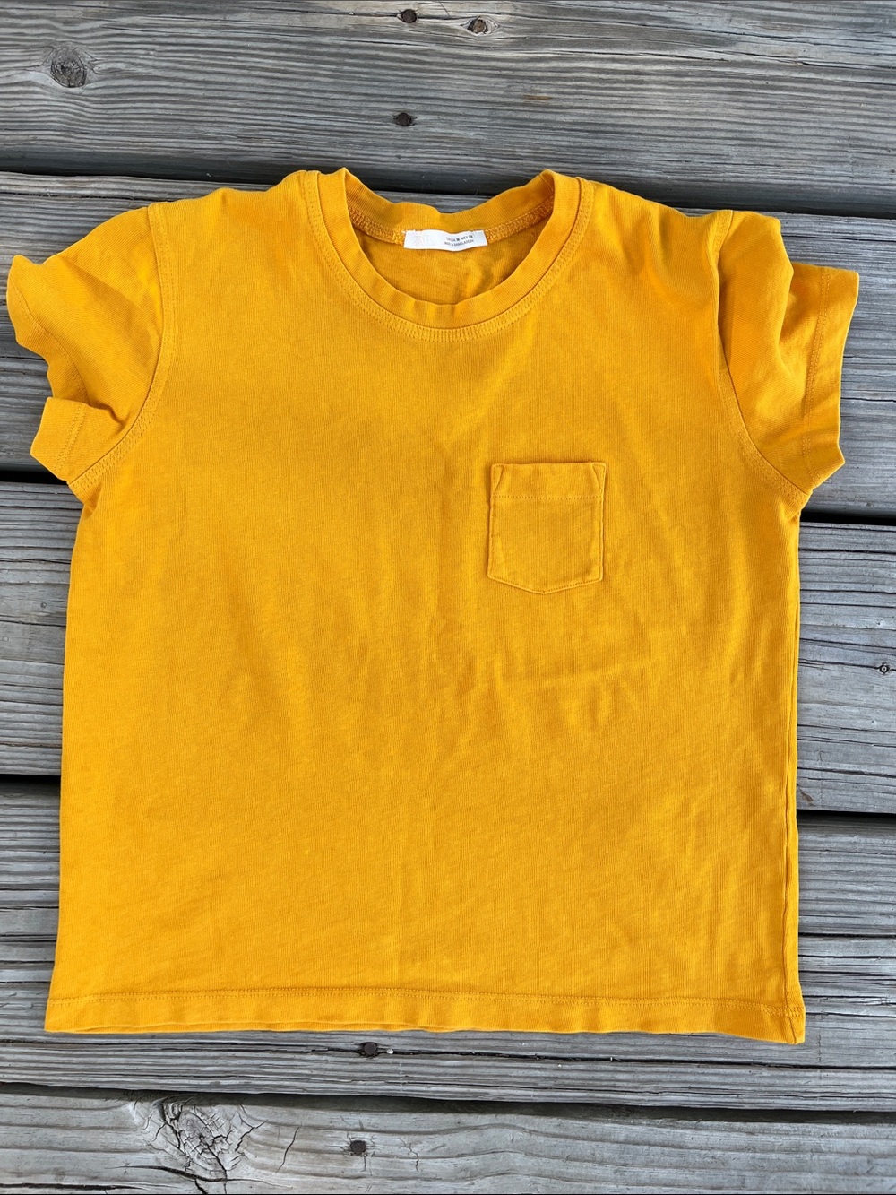 Zara Mustard Yellow Short Sleeve Pocket Tee